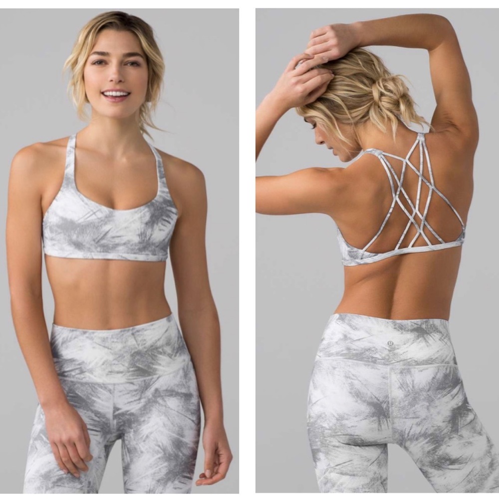 LULULEMON Free To Be Zen Bra Breeze By White Light Cast Size 2
